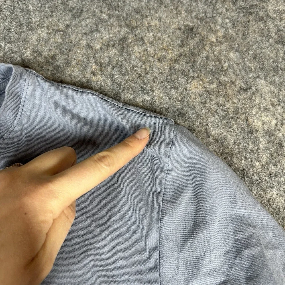 Everlane T-Shirt Men's Small Pocket Cotton Tee Light Blue Casual Flaw - Picture 3 of 7